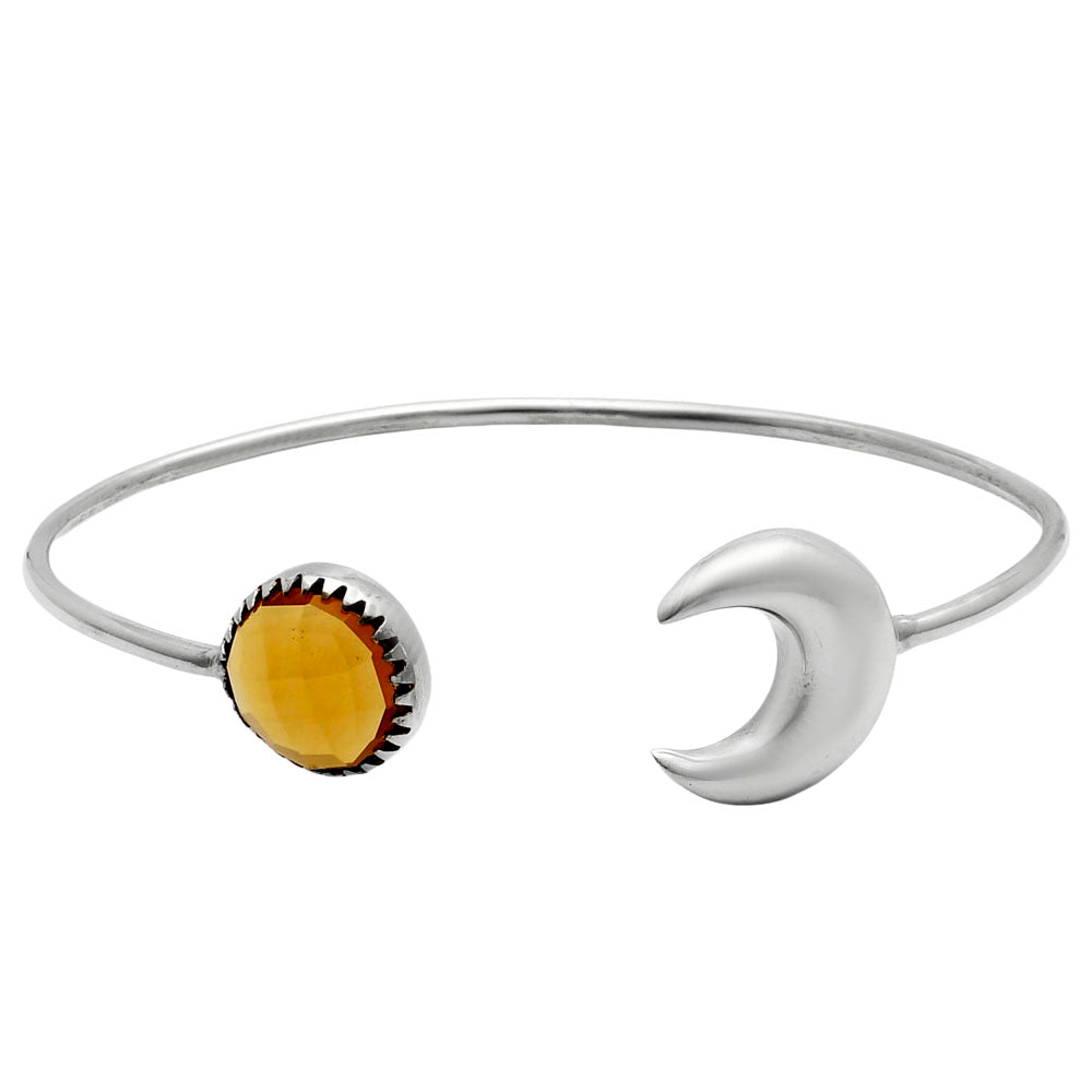 Premium Quality Citrine Checker Cuff Bangle Bracelet B-1046 12-EB10042