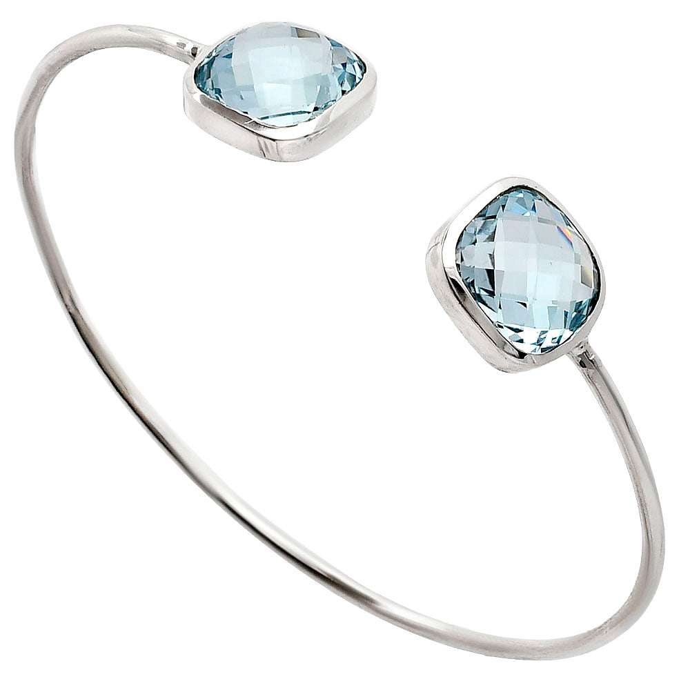 Premium Quality Sky Blue Topaz Briolette Cuff Bangle Bracelet B-1004 13-EB10049