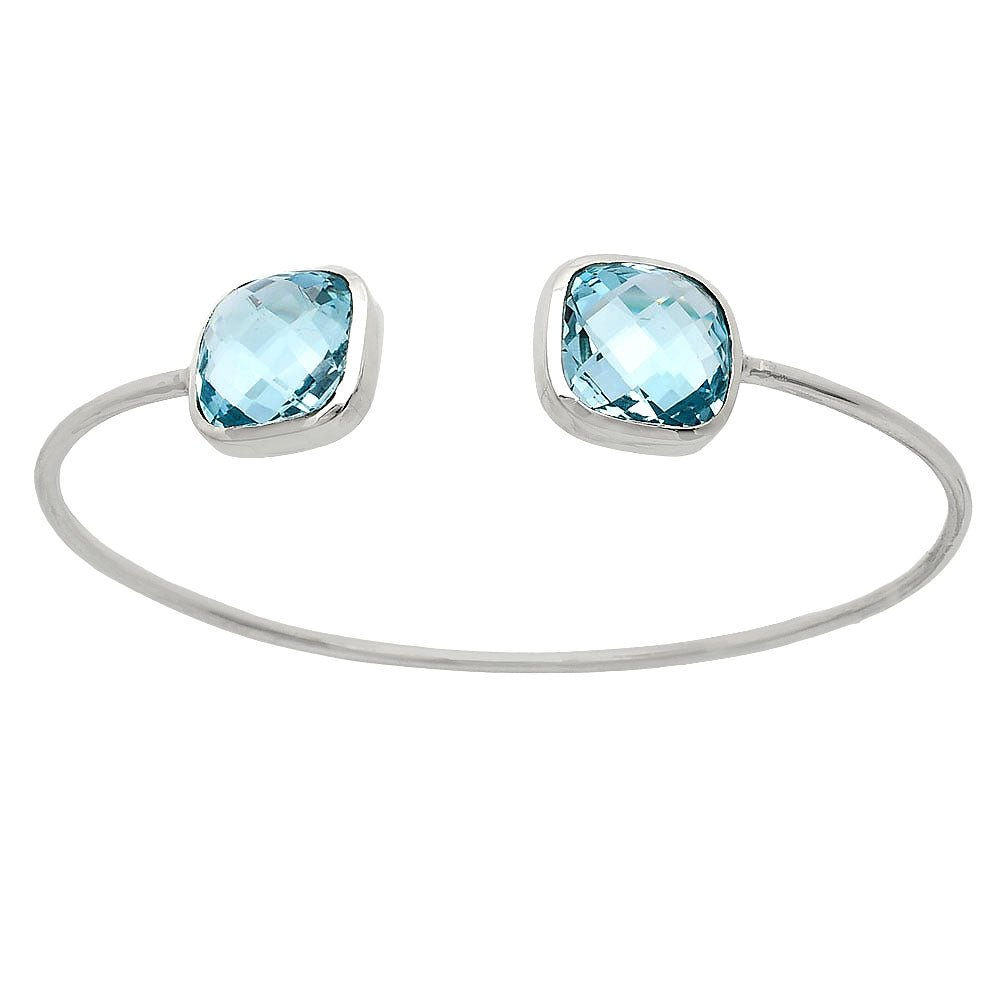 Premium Quality Sky Blue Topaz Briolette Cuff Bangle Bracelet B-1004 13-EB10049