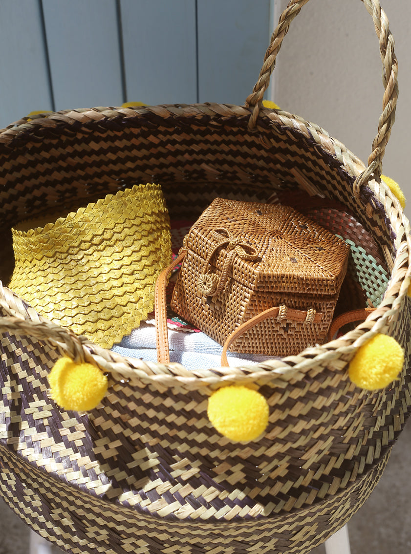 Palm Visor Hat In Turmeric Yellow