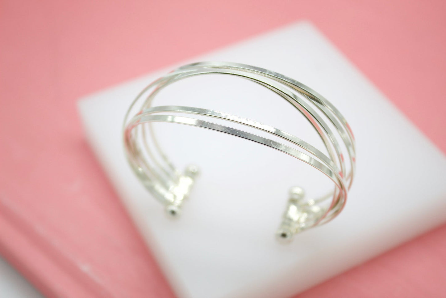 18K Rhodium Filled Wrist Cuff Bangle
