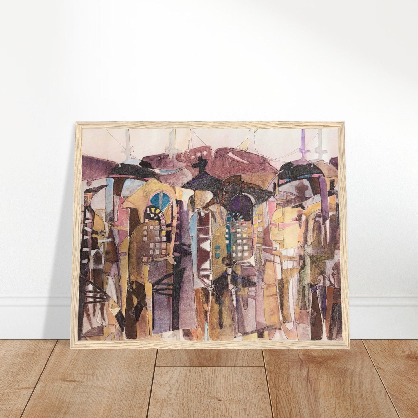 'San Francisco De Asis' Abstract I 16x20 inch Wooden Framed Art Print  I Original Artwork by American Artist Barbara Cleary