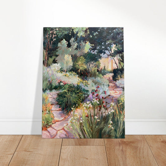 'Garden Path' Floral I 24x32 inch Art Print on Canvas I Original Artwork by American Artist Barbara Cleary
