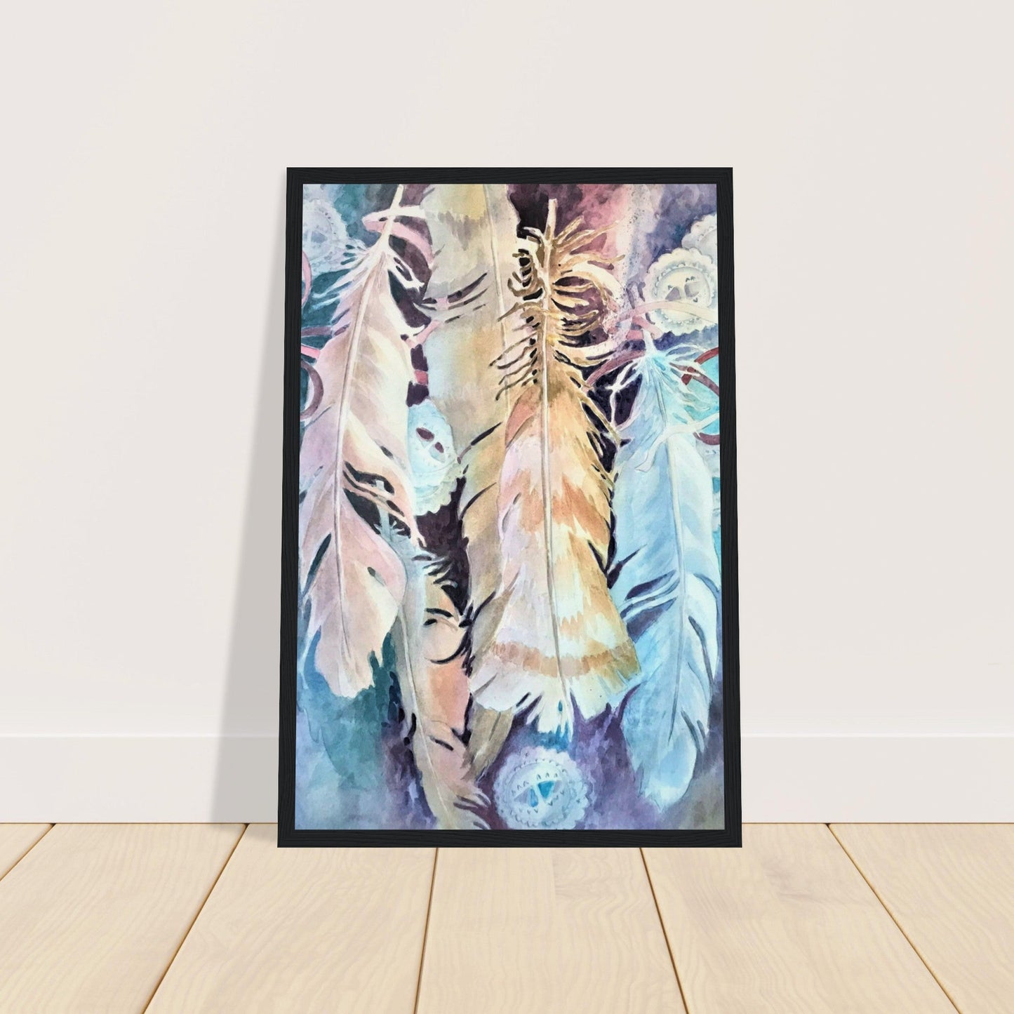 'Conchos' Watercolor I 12x18 Art Print Wooden Framed I Artwork by American Artist Barbara Cleary