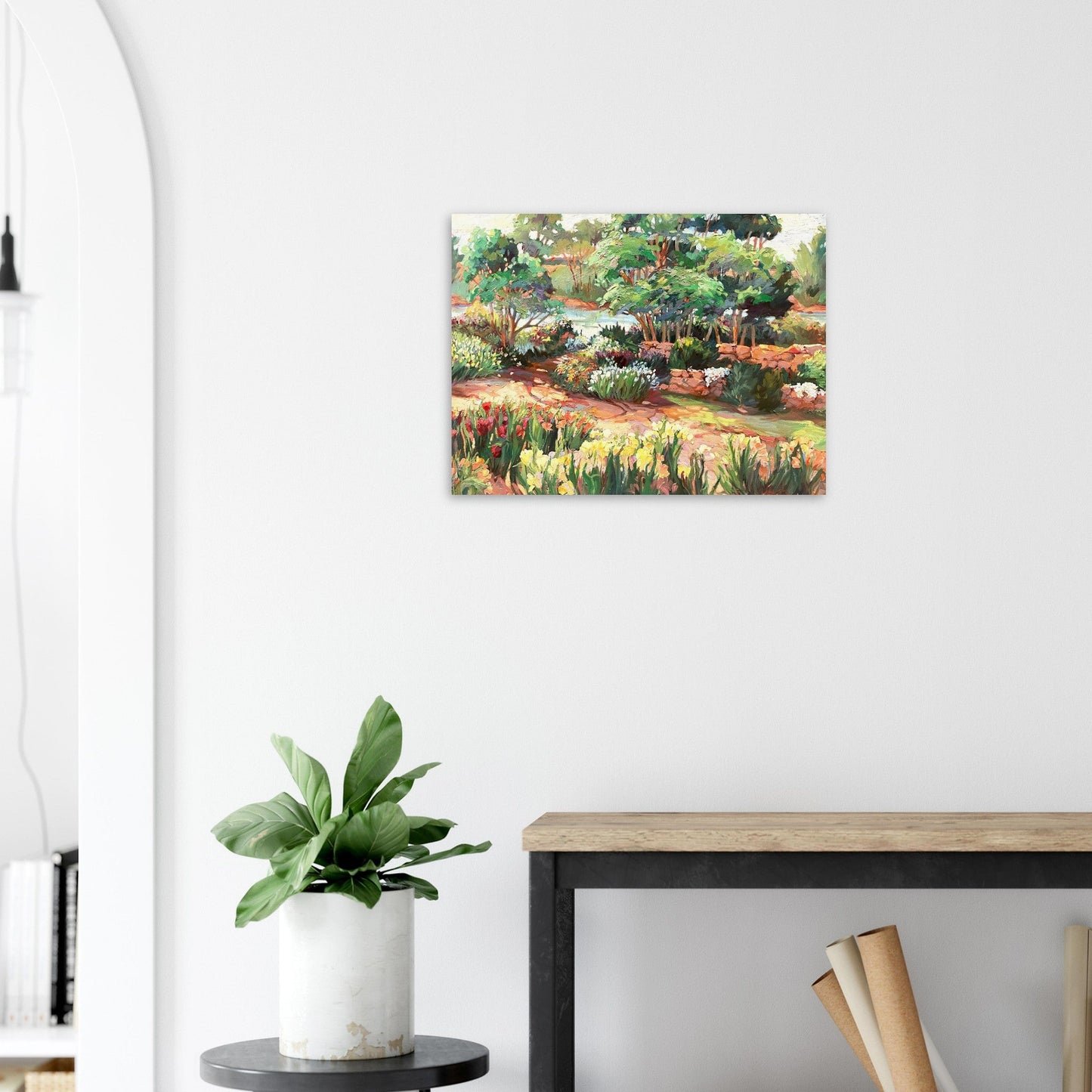 'Garden Serenity' Floral I 18x24 Museum-Quality Matte Paper Poster | Original Artwork by American Artist Barbara Cleary