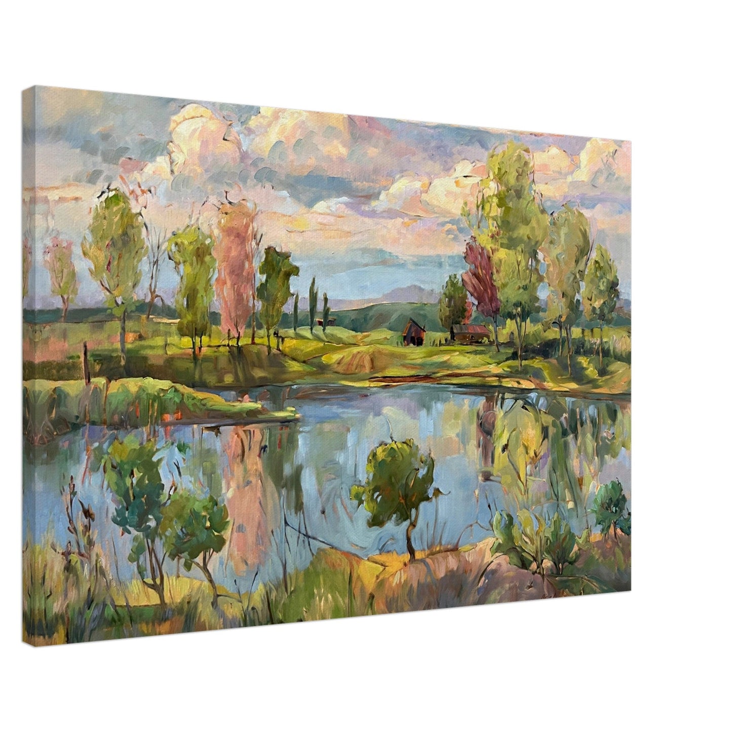 'The Pool' Landscape I 24x36 inch Art Print on Canvas I Original Artwork by American Artist Barbara Cleary