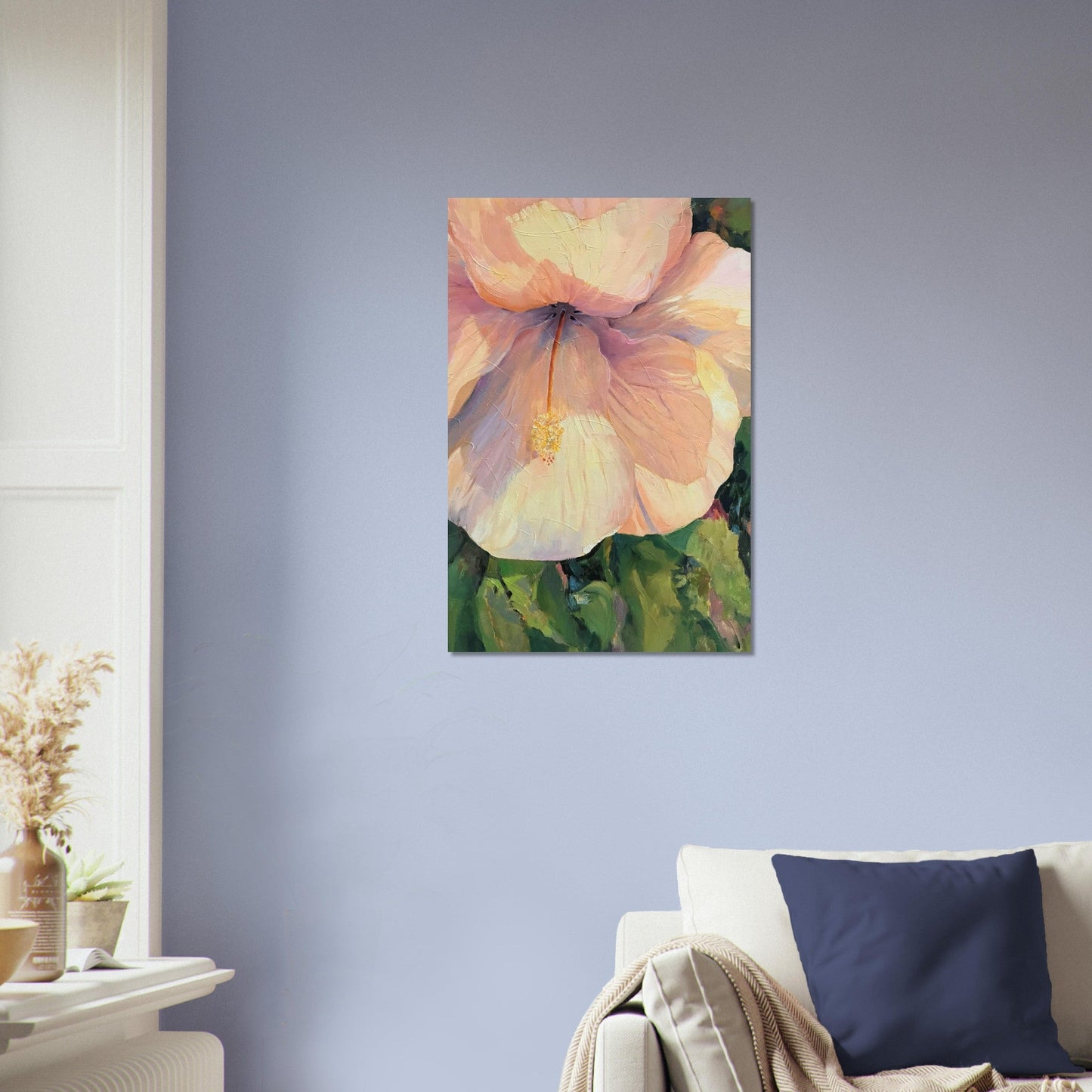 'Hibiscus' Floral I 16x24 Museum-Quality Matte Paper Poster | Original Artwork by American Artist Barbara Cleary