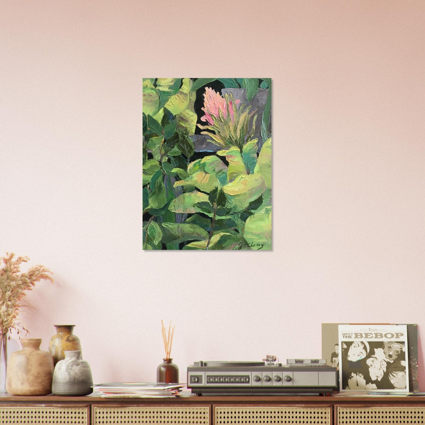 'Bromeliads' Floral I 18x24 Museum-Quality Matte Paper Poster | Original Artwork by American Artist Barbara Cleary