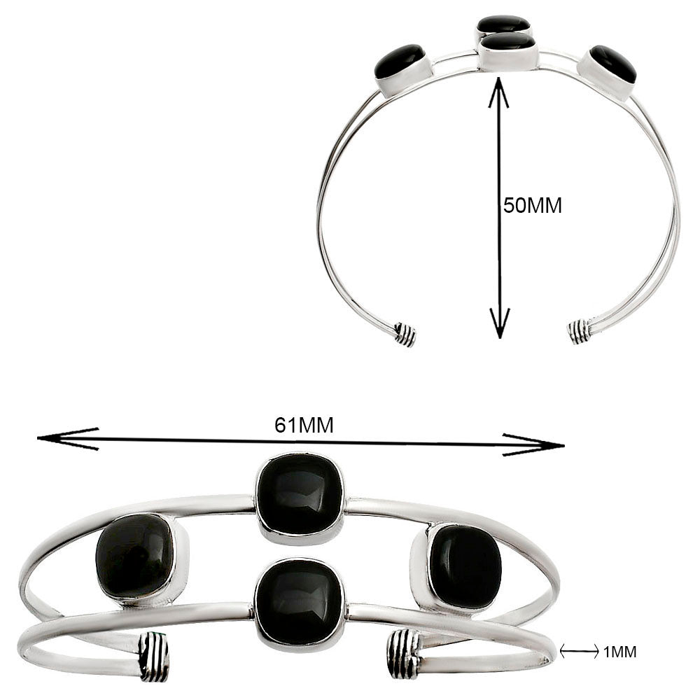 Premium Quality Black Onyx Cuff Bangle Bracelet B-1047 23-EB10088