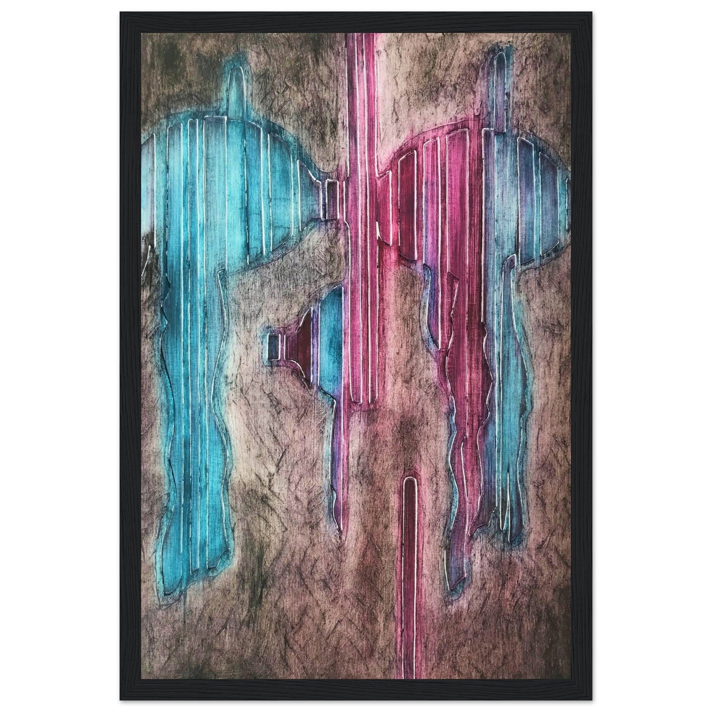 'Crows Blanket' Abstract I 12x18 inch Wooden Framed Art Print  I Original Artwork by American Artist Barbara Cleary