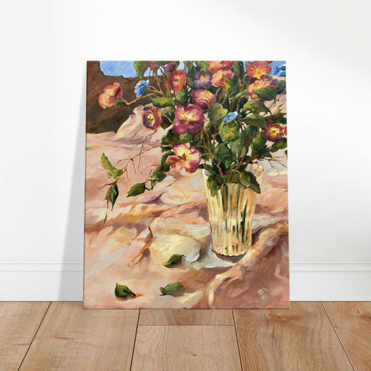 'Blossoms in Bloom" Still Life Floral I 20x24 inch Art Print on Canvas I Original Artwork by American Artist Barbara Cleary