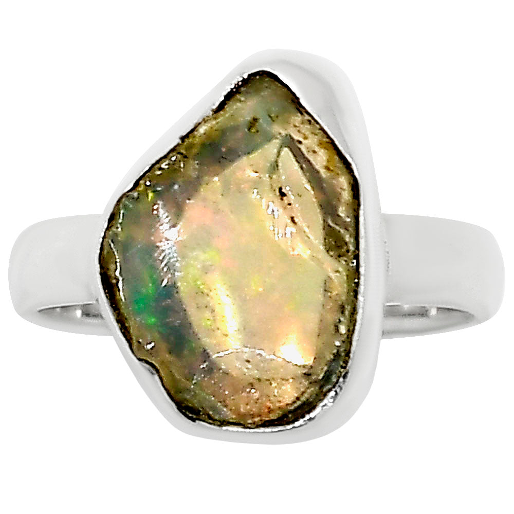 Ethiopian Opal Rough Ring size-5 R-1001 25-ER15979