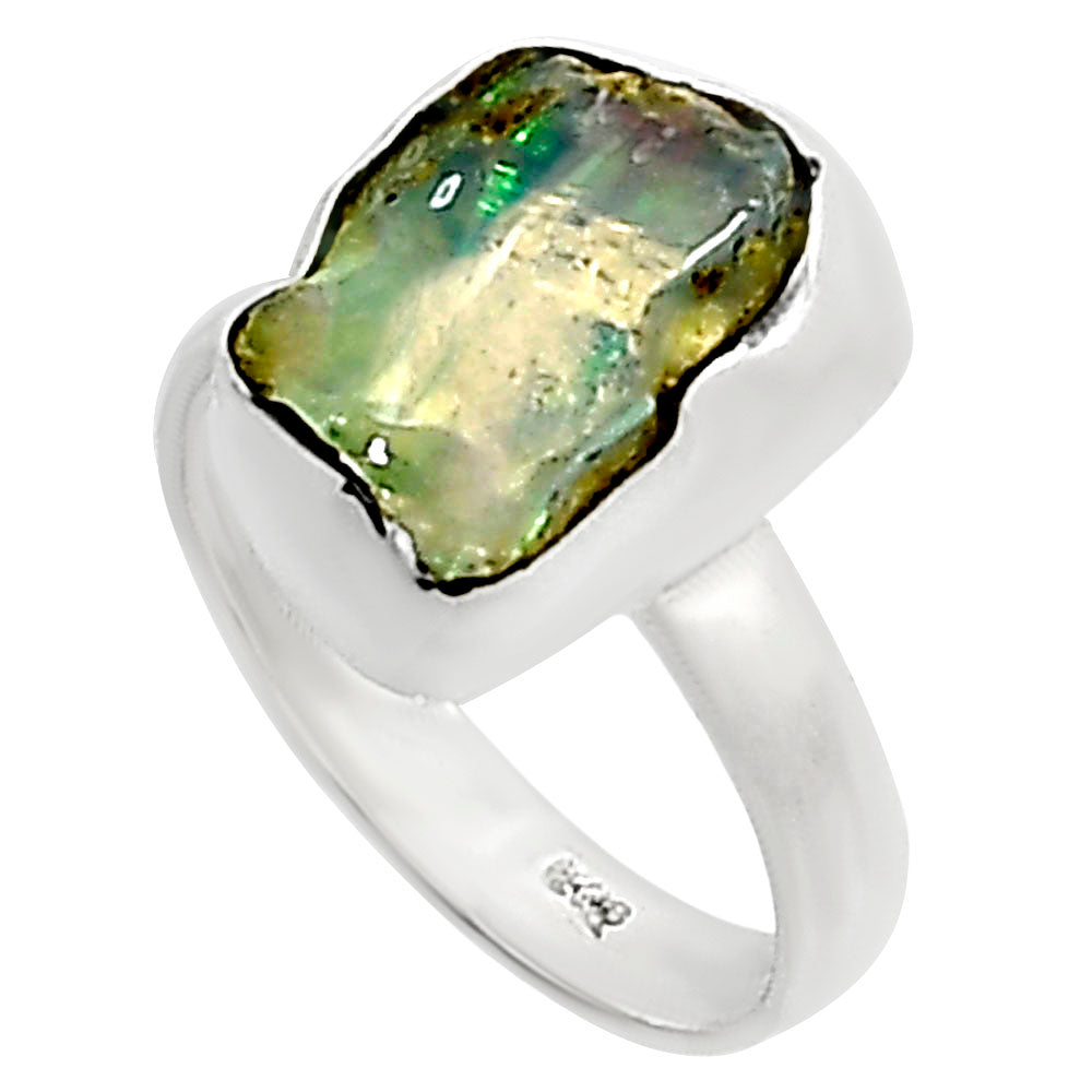 Ethiopian Opal Rough Ring size-5 R-1001 25-ER15979
