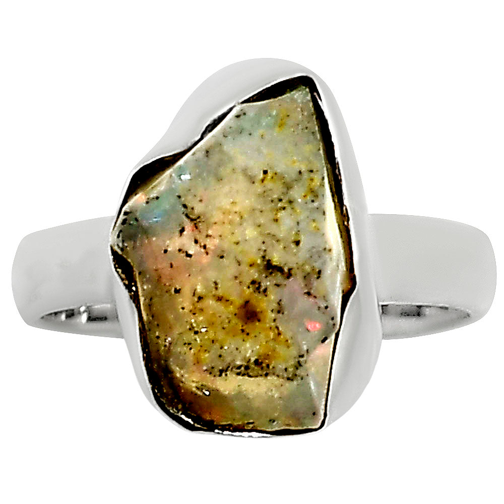 Ethiopian Opal Rough Ring size-5 R-1001 25-ER15981