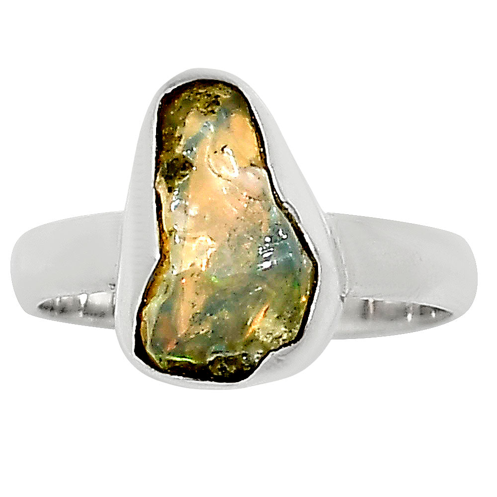 Ethiopian Opal Rough Ring size-7 R-1001 25-ER16196