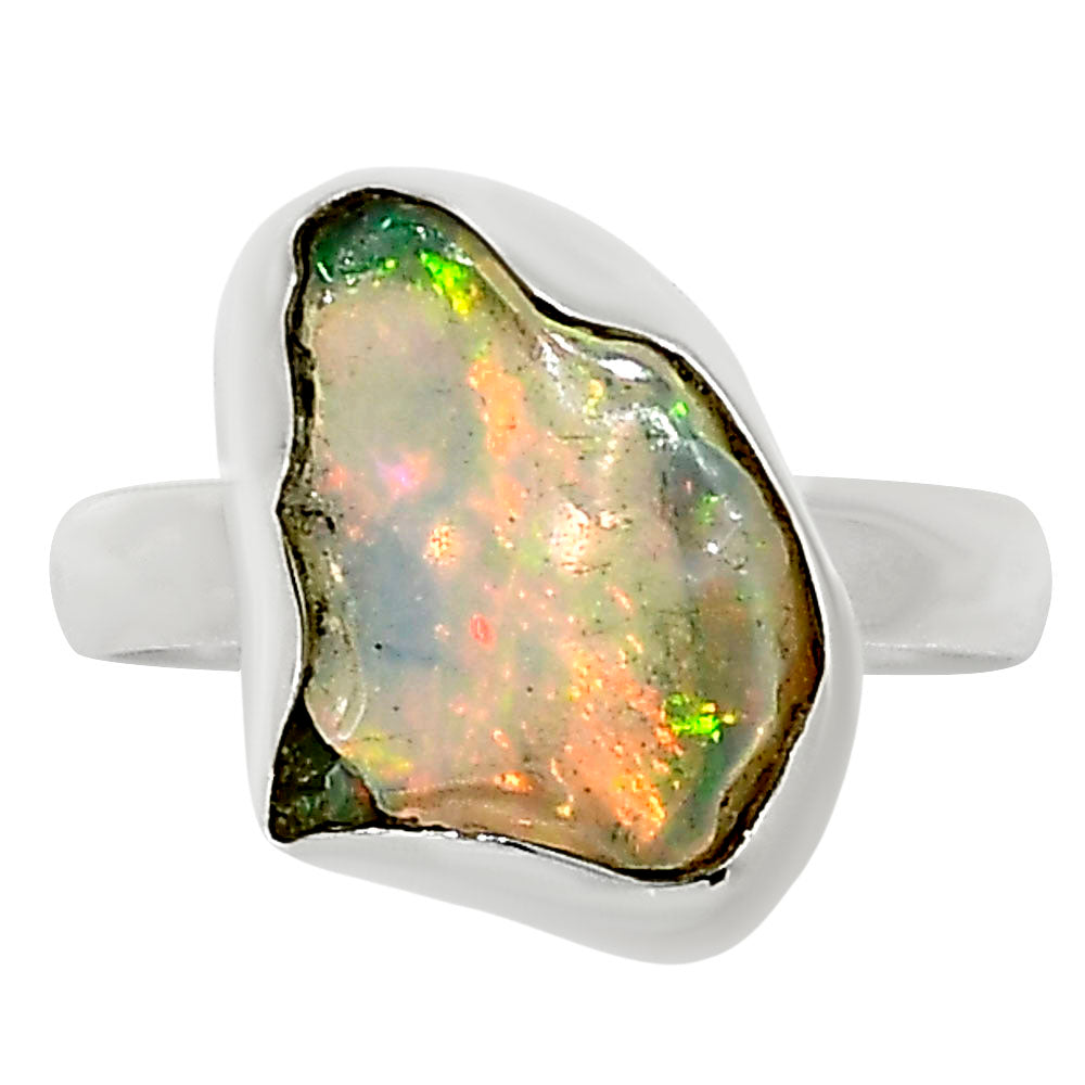 Ethiopian Opal Rough Ring size-8 R-1001 25-ER16215
