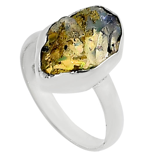 Ethiopian Opal Rough Ring size-8 R-1001 25-ER16218