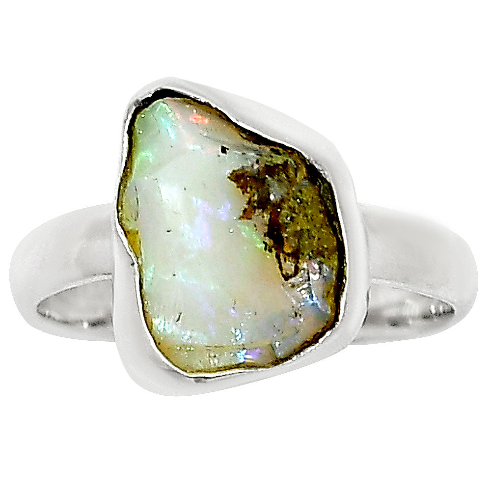 Ethiopian Opal Rough Ring size-8 R-1001 25-ER16224