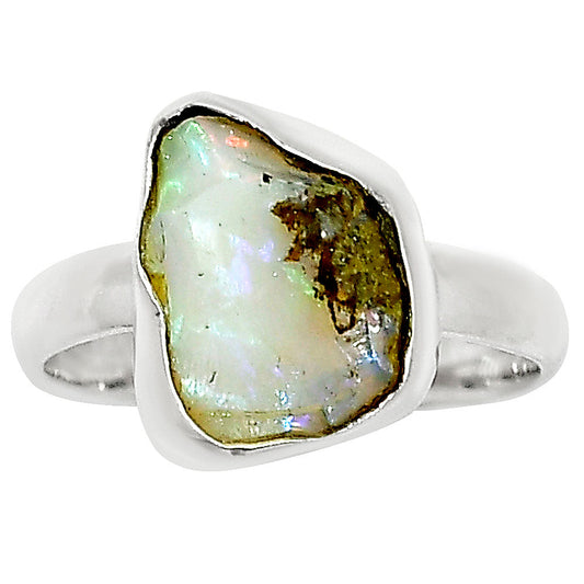Ethiopian Opal Rough Ring size-8 R-1001 25-ER16224