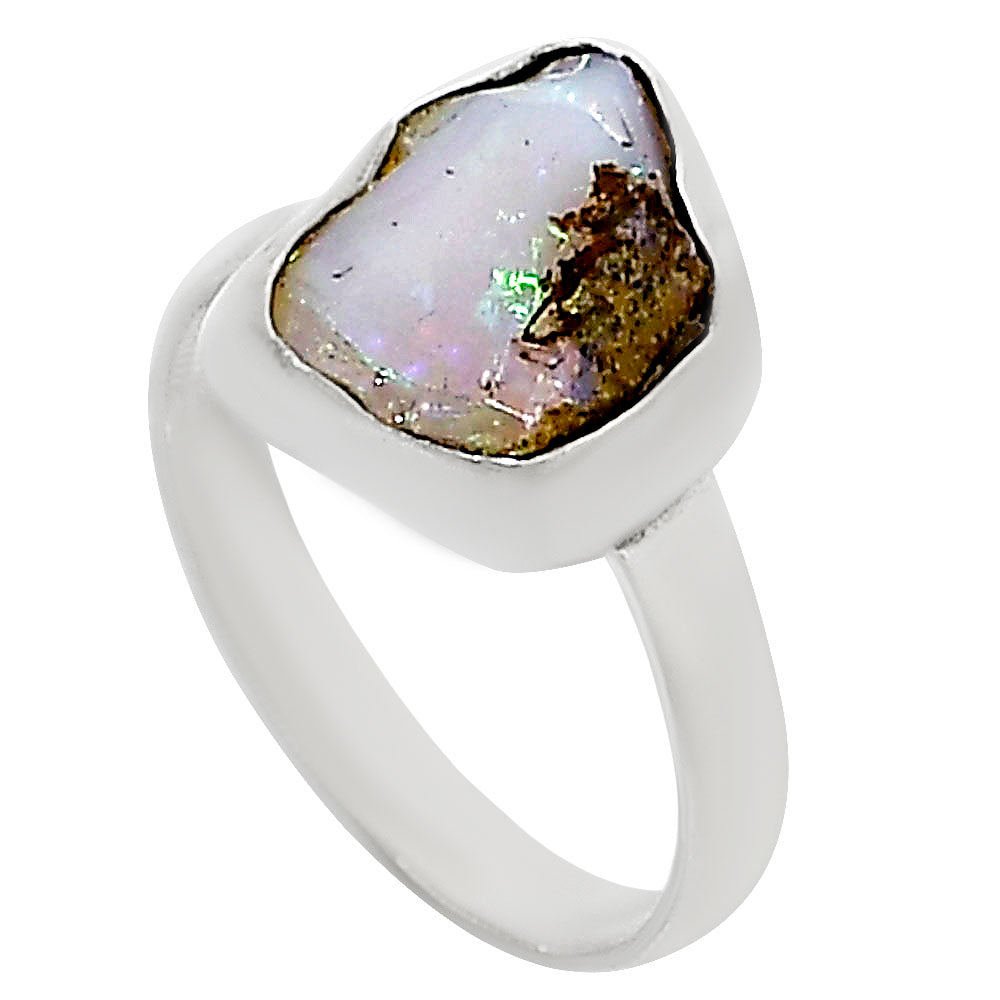 Ethiopian Opal Rough Ring size-8 R-1001 25-ER16224