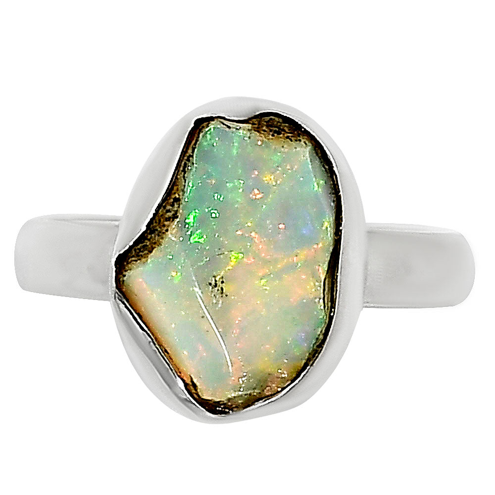 Ethiopian Opal Rough Ring size-8 R-1001 25-ER16244