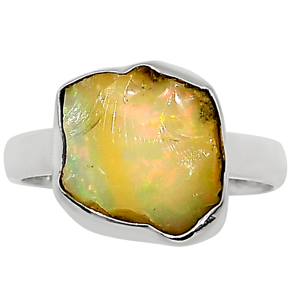 Ethiopian Opal Rough Ring size-8 R-1001 25-ER16246
