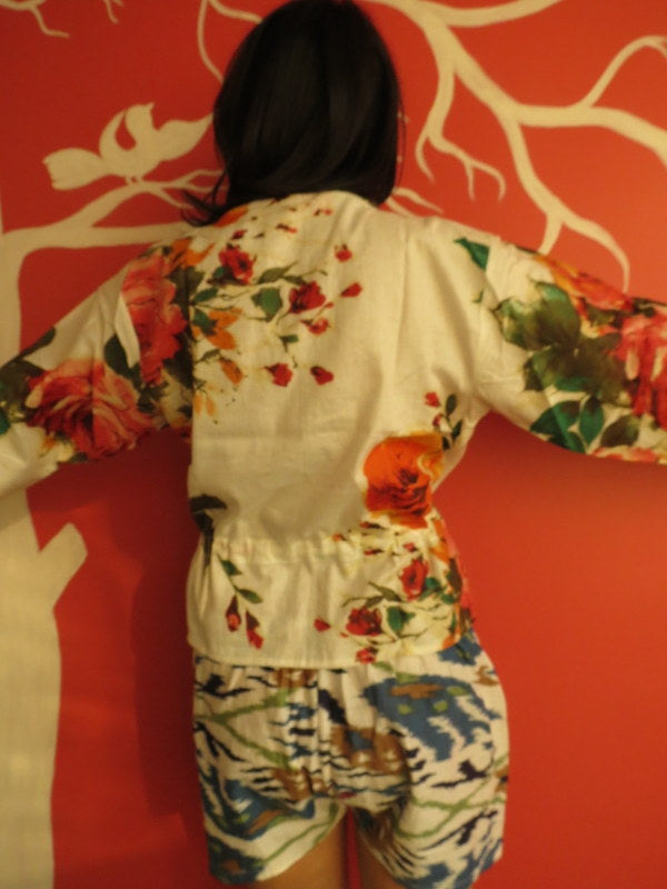 White Ikat Shorts