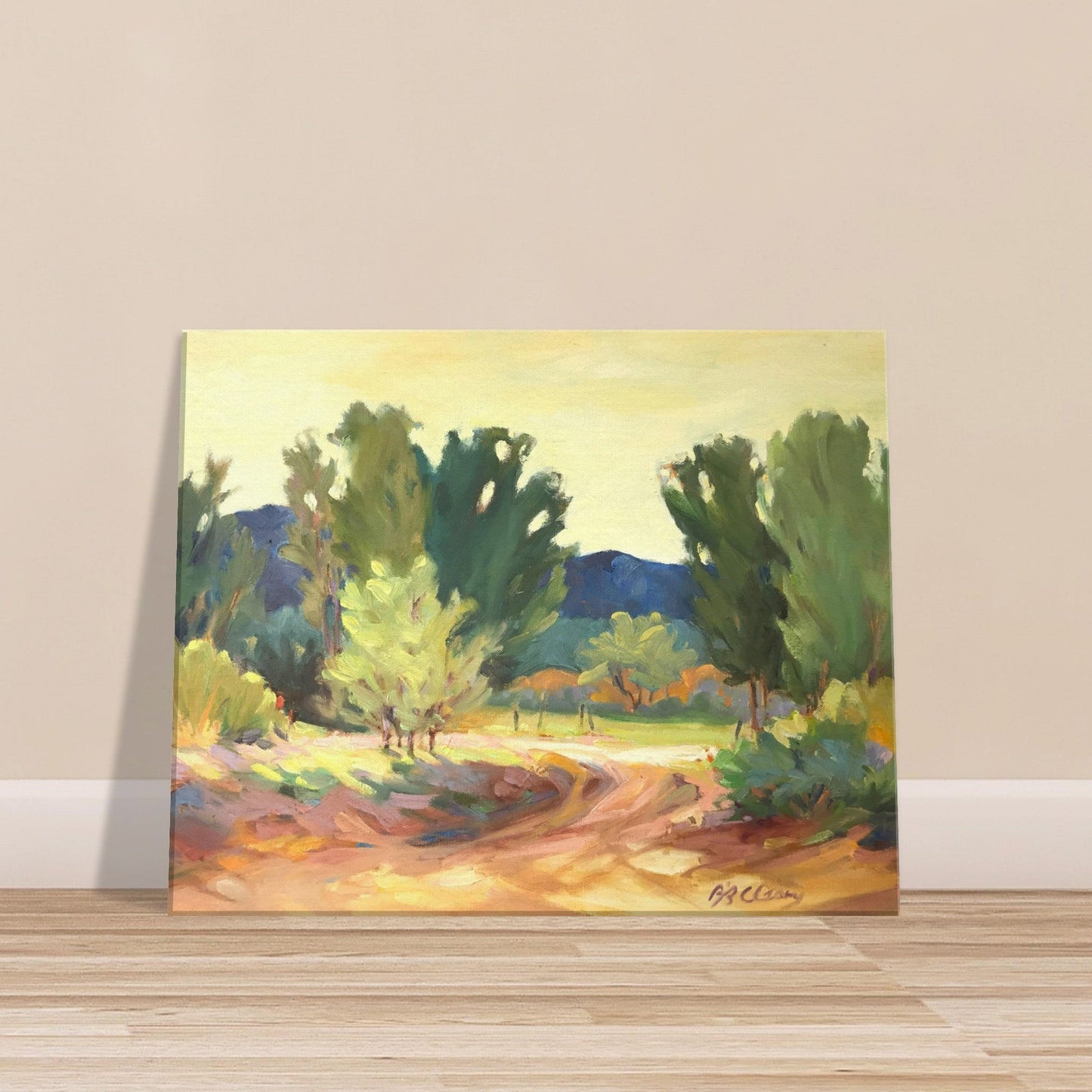 'Hacienda Road' Landscape I 16x20 inch Art Print on Canvas I Original Artwork by American Artist Barbara Cleary