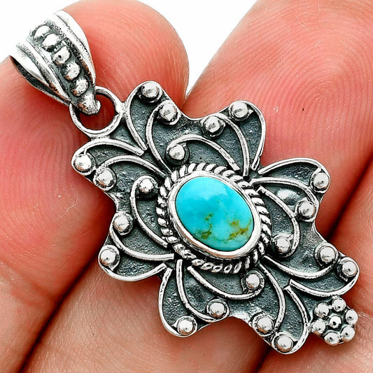 Premium Turquoise Nevada Aztec Mt Pendant P-1558 27-EP10135