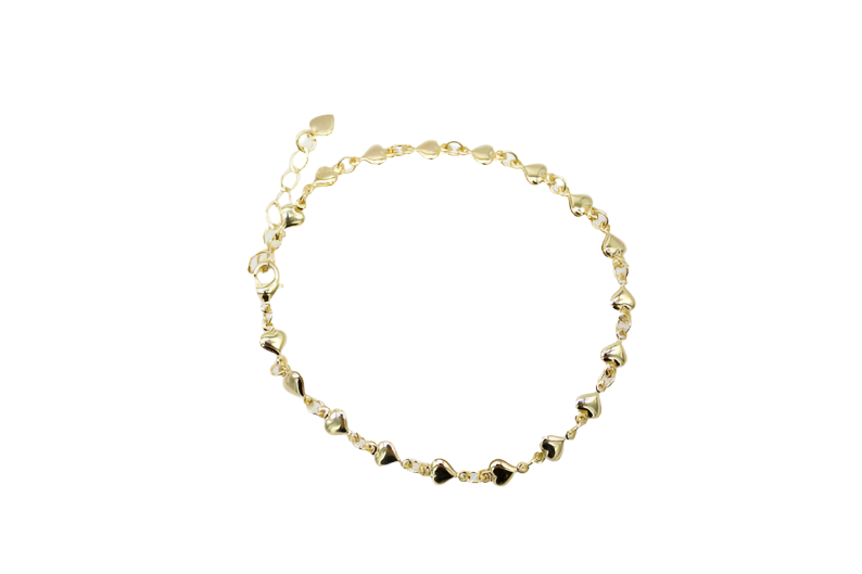 Heart Link Charm Bracelet (G50/I174)