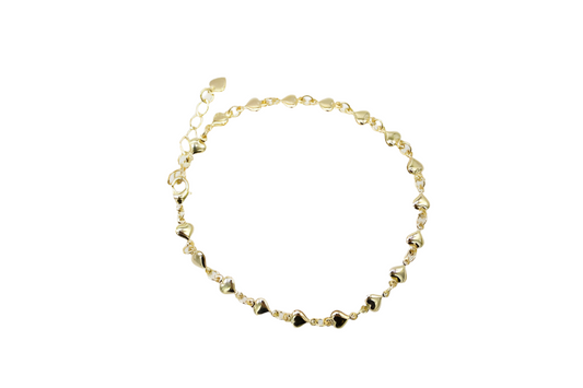 Heart Link Charm Bracelet (G50/I174)
