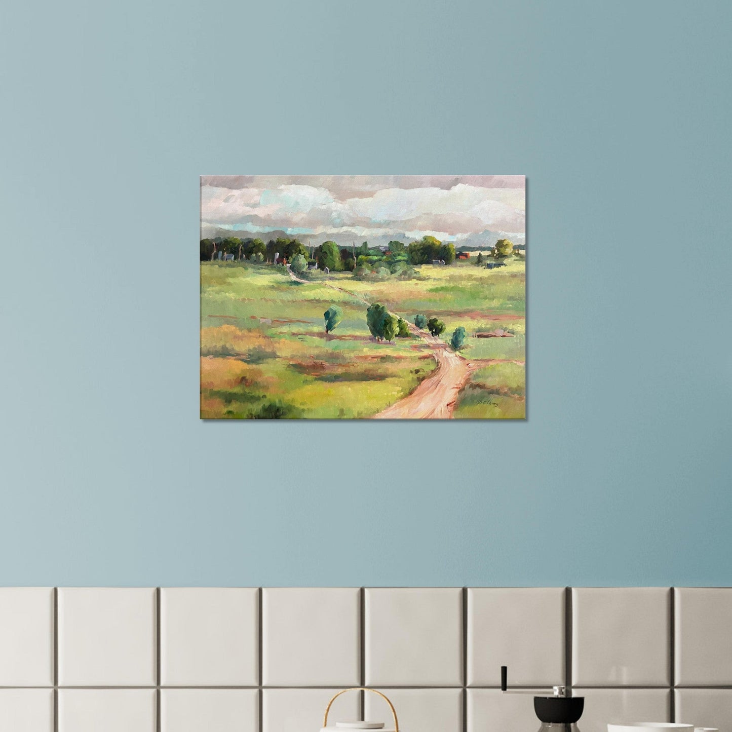 'The Meadow' Landscape I 24x32 inch Art Print on Canvas I Original Artwork by American Artist Barbara Cleary