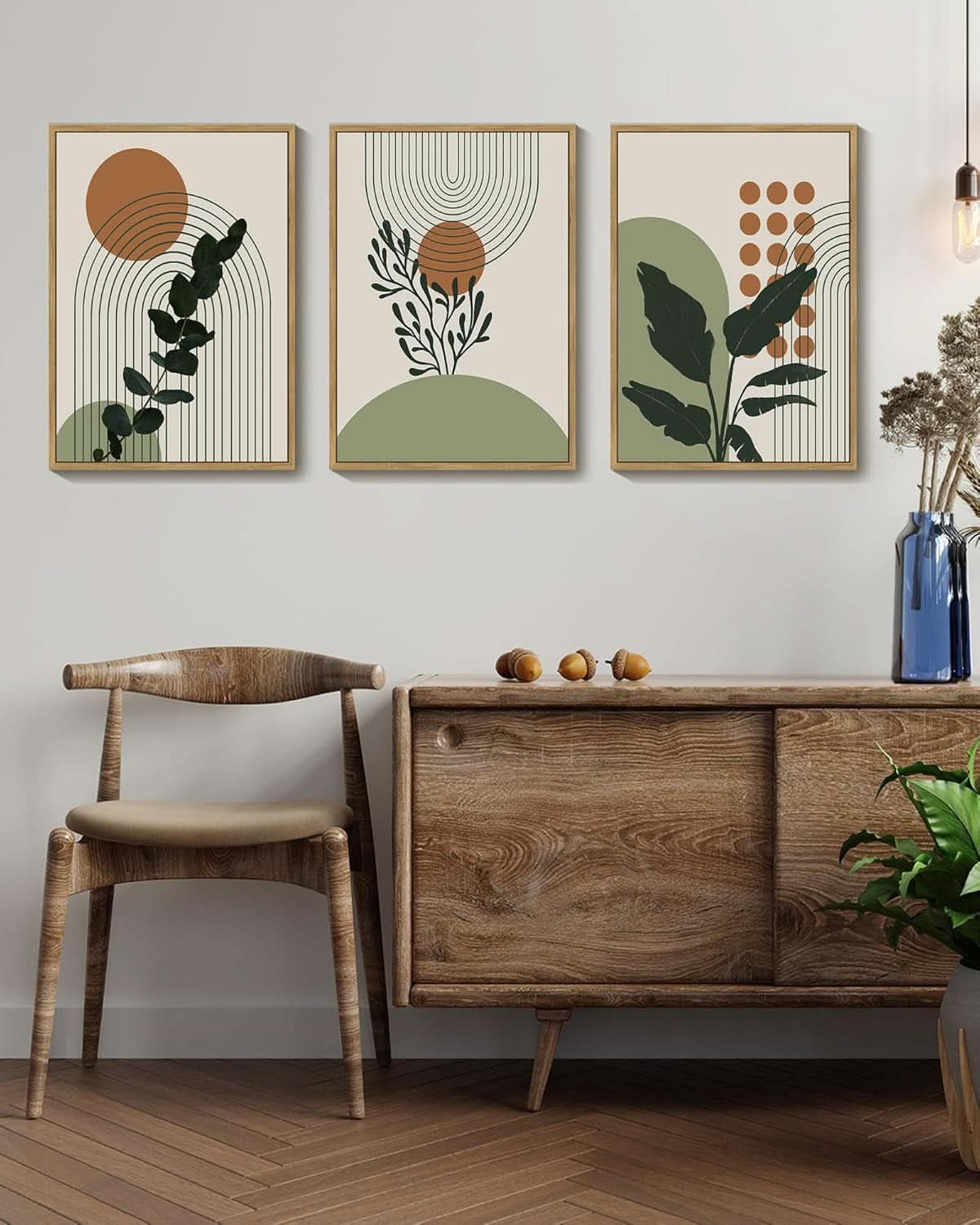 Framed Bohemian Botanical Wall Art Sage 11X14 Inches