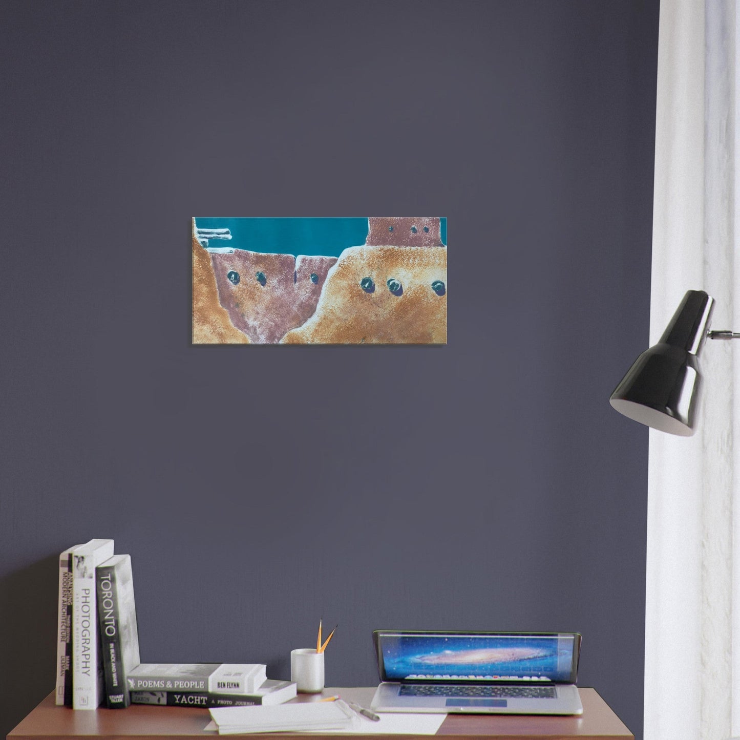 'Pueblo Series 2' Abstract I 12x24 inch Art Print on Canvas I Original Artwork by American Artist Barbara Cleary