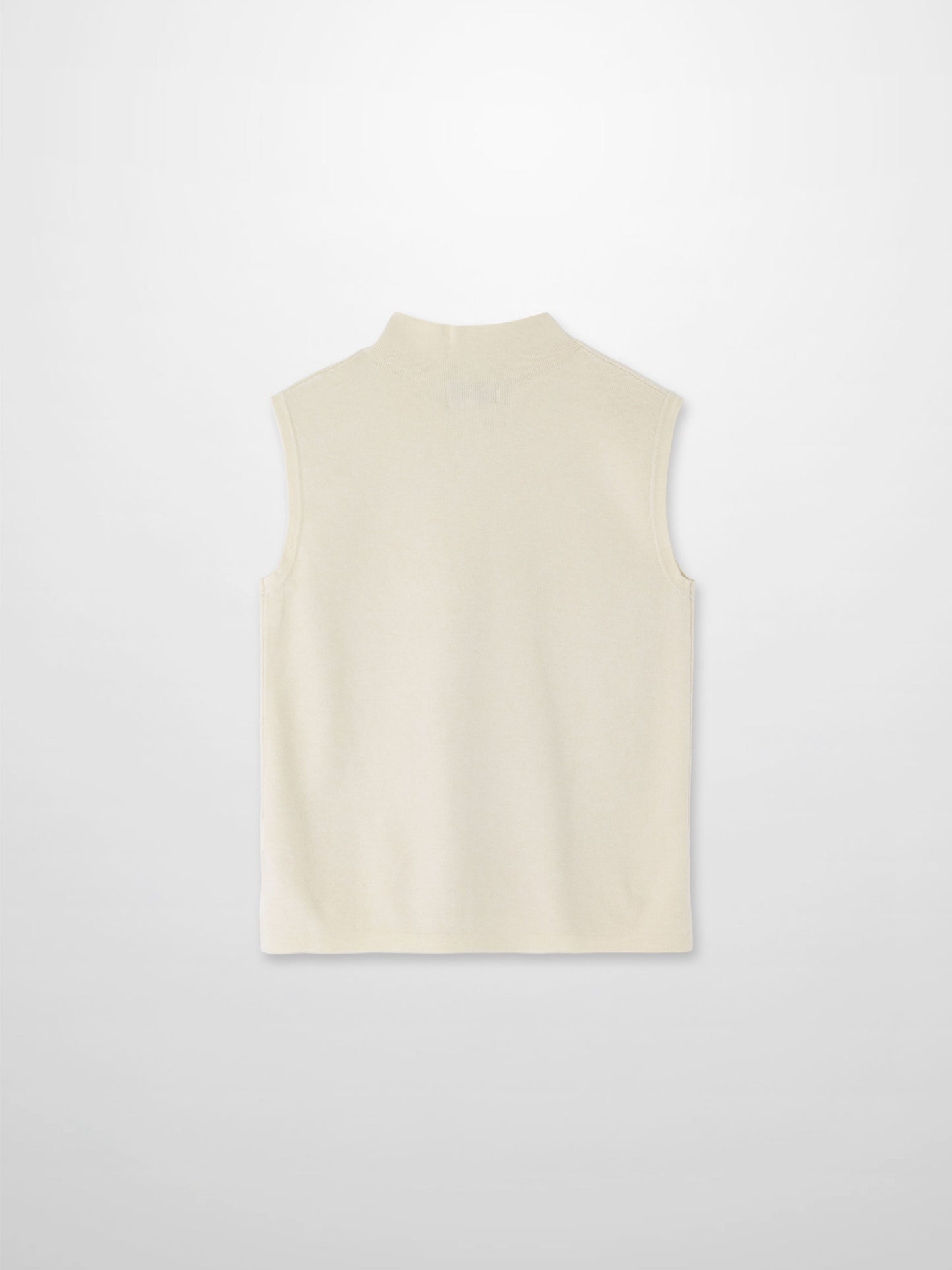 Sleeveless Mock Neck Sweater-Ivory