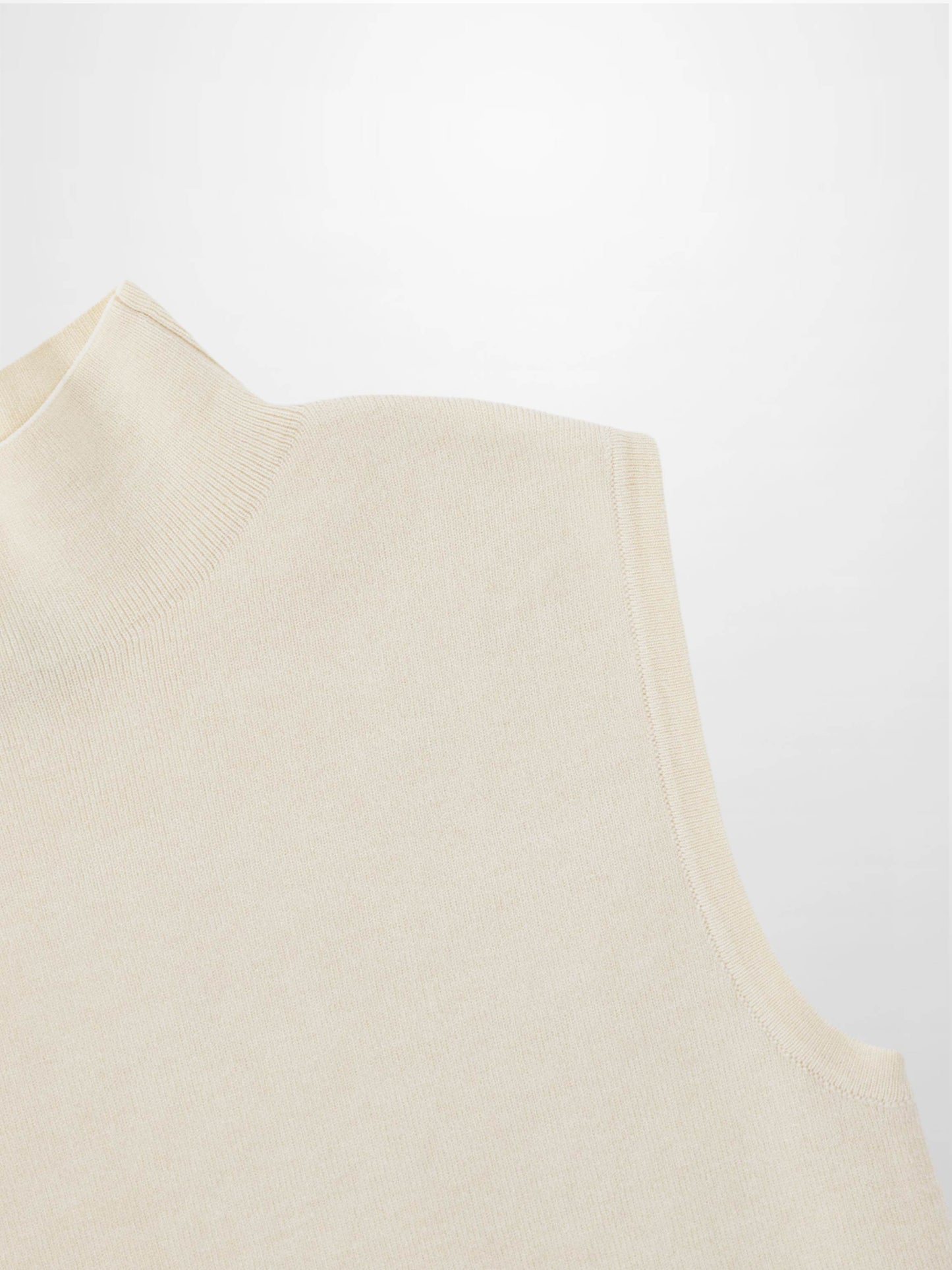 Sleeveless Mock Neck Sweater-Ivory