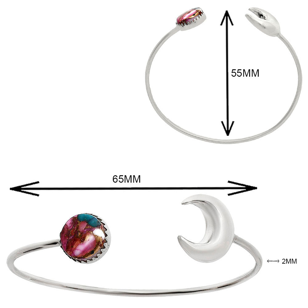 Moon - Kingman Pink Dahlia Turquoise Cuff Bangle Bracelet B-1046 30-EB10238