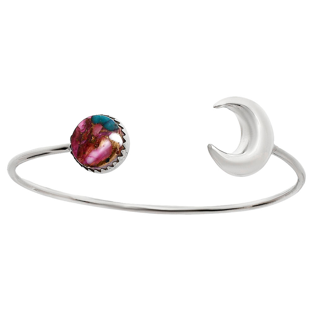 Moon - Kingman Pink Dahlia Turquoise Cuff Bangle Bracelet B-1046 30-EB10238