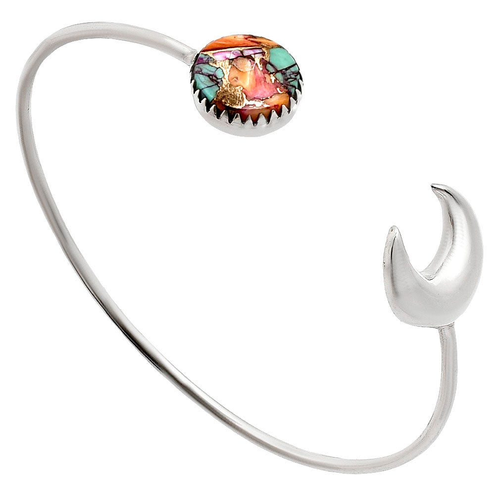 Moon - Kingman Orange Dahlia Turquoise Cuff Bangle Bracelet B-1046 30-EB10242