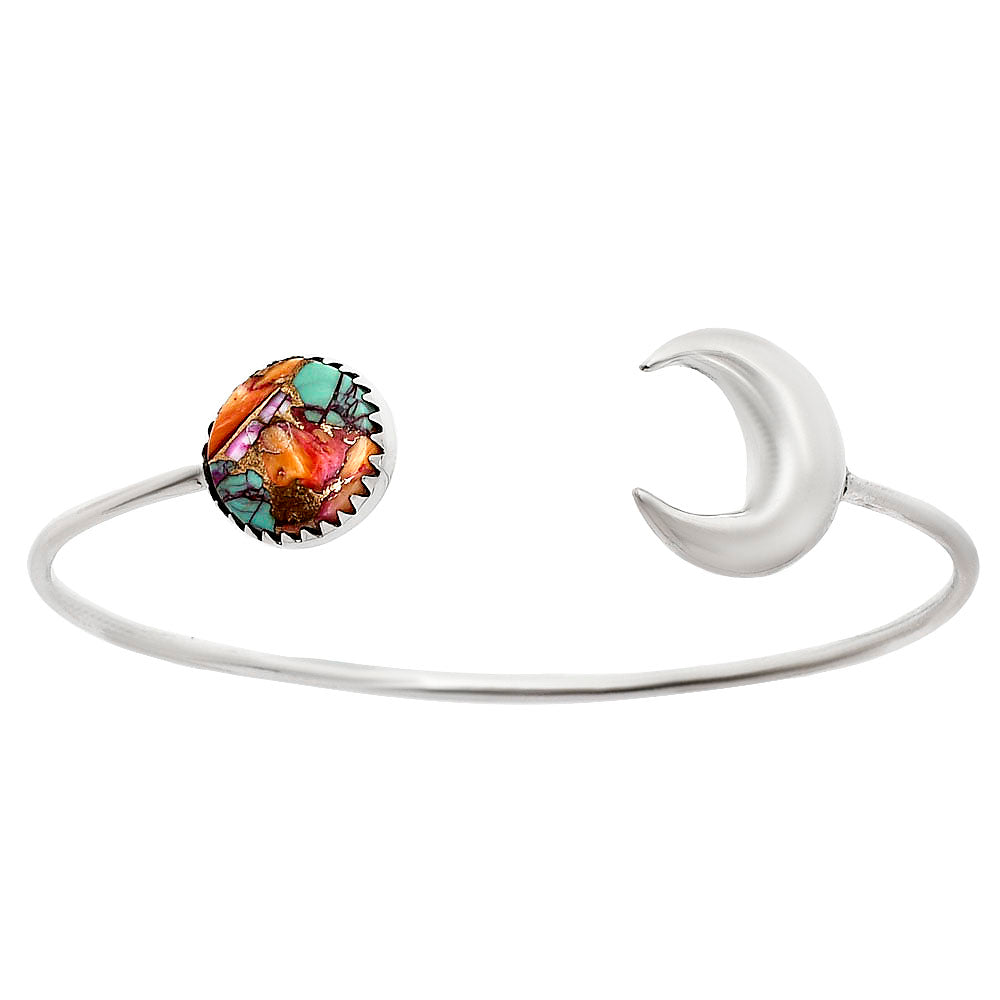 Moon - Kingman Orange Dahlia Turquoise Cuff Bangle Bracelet B-1046 30-EB10242