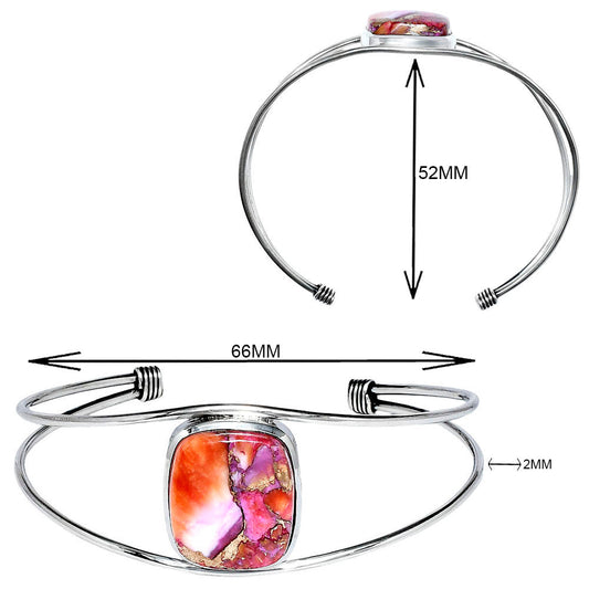 Premium Kingman Orange Dahlia Turquoise Cuff Bangle Bracelet B-1013 30-EB10256
