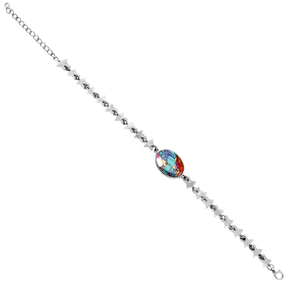 Premium Star Kingman Orange Dahlia Turquoise Bracelet B-1044 30-EB10304