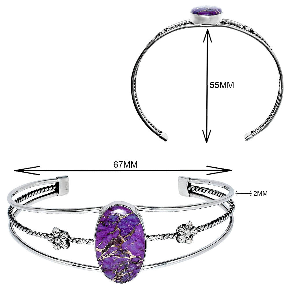 Premium Quality Copper Purple Turquoise Cuff Bangle Bracelet B-1012 31-EB10310
