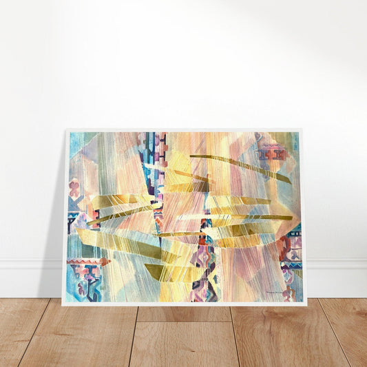 "Loom Series" Abstract | 20x28 inch Wooden Framed Art Print | Original Artwork by American Artist Barbara Cleary