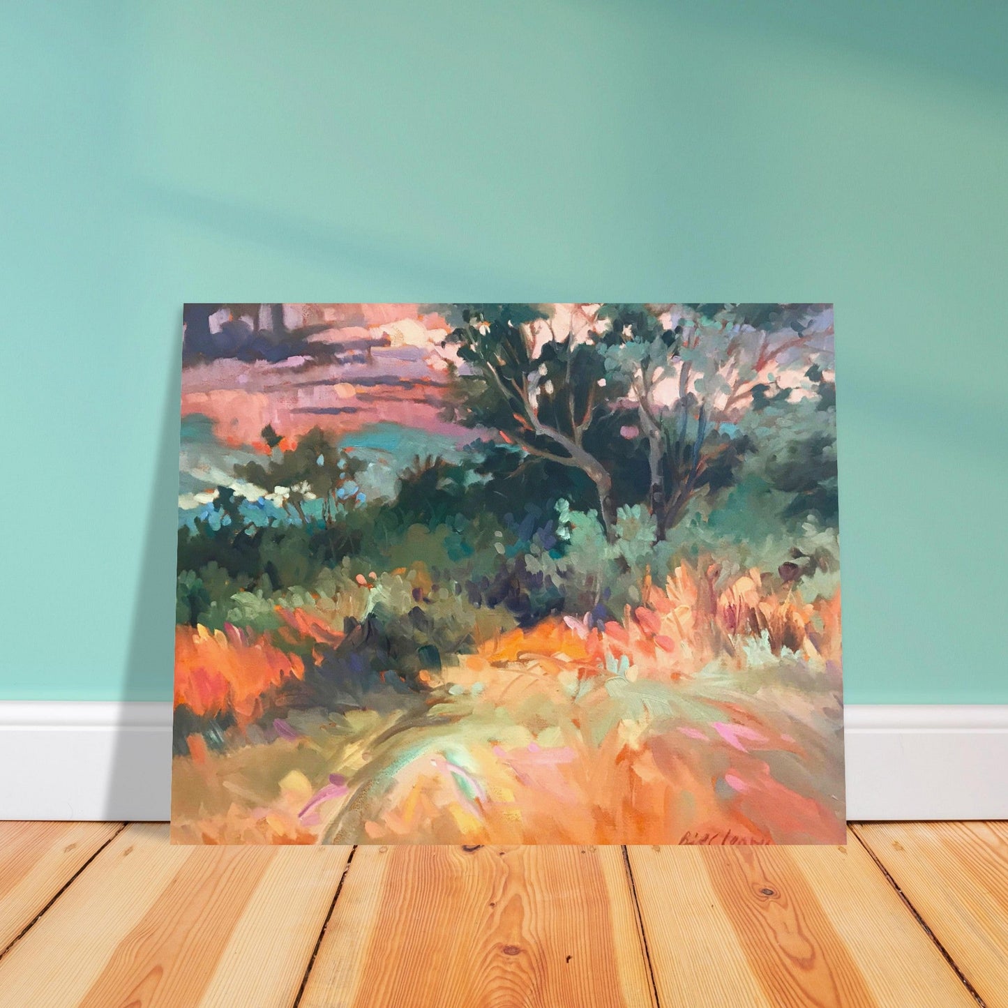 'Blush of Dawn' Landscape I 16x20 Museum-Quality Matte Paper Poster | Original Artwork by American Artist Barbara Cleary