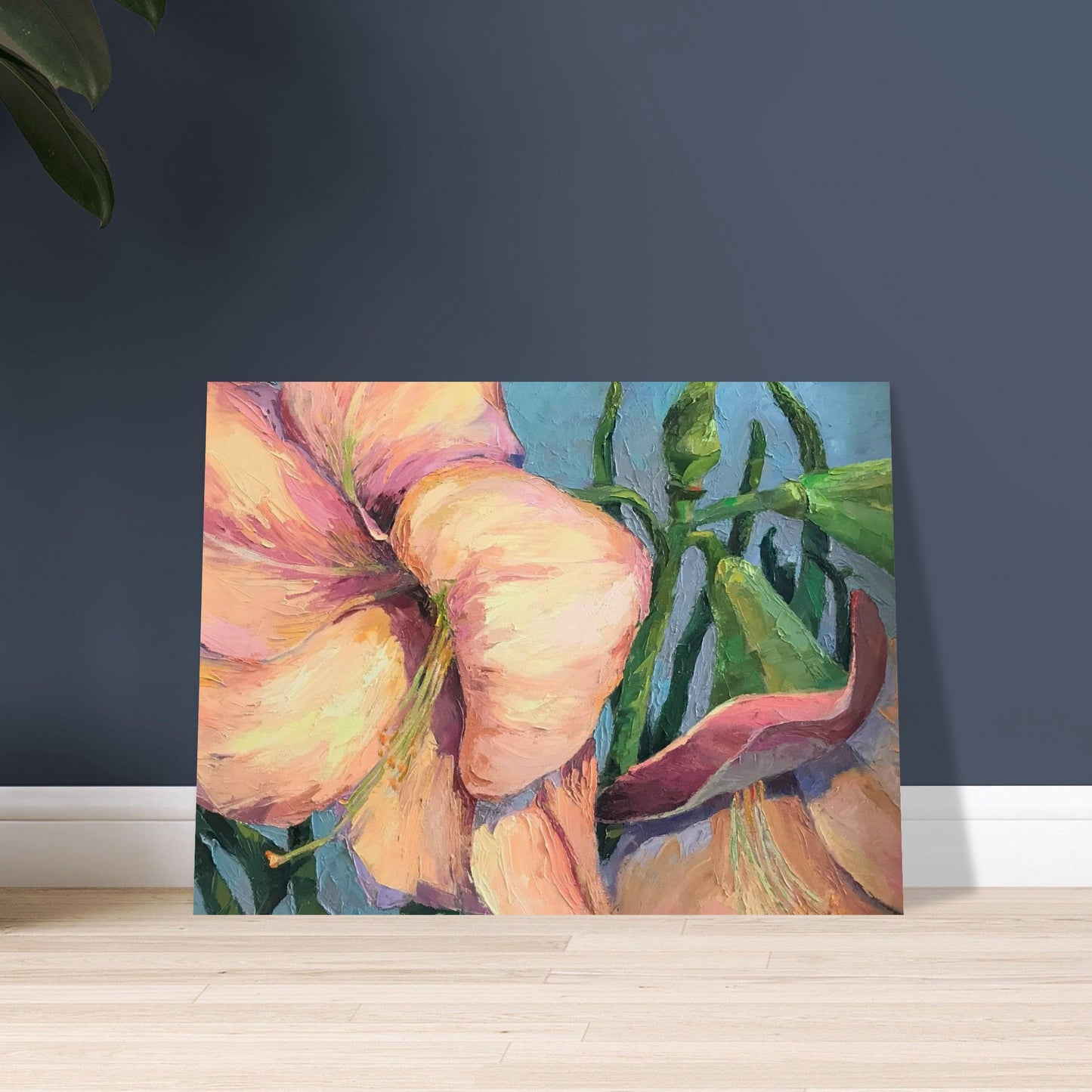'Amaryllis 2' Floral I 18x24 Museum-Quality Matte Paper Poster | Original Artwork by American Artist Barbara Cleary