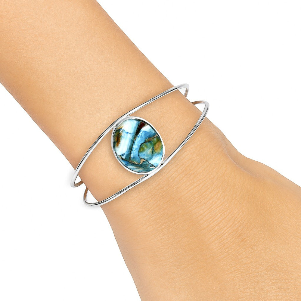 Premium Quality Spiny Oyster Turquoise Cuff Bangle Bracelet B-1013 32-EB10347