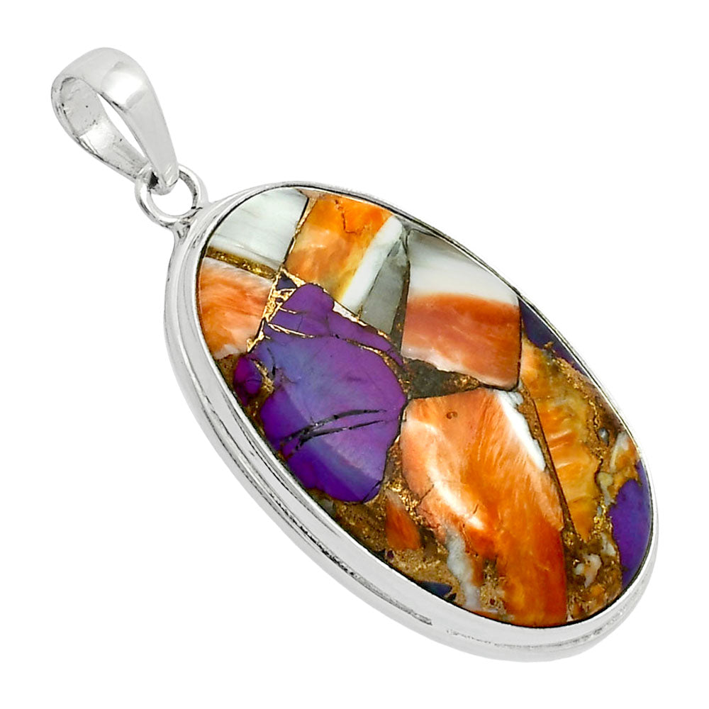 Premium Quality Spiny Oyster Turquoise - Arizona Pendant P-1124 32-EP10215