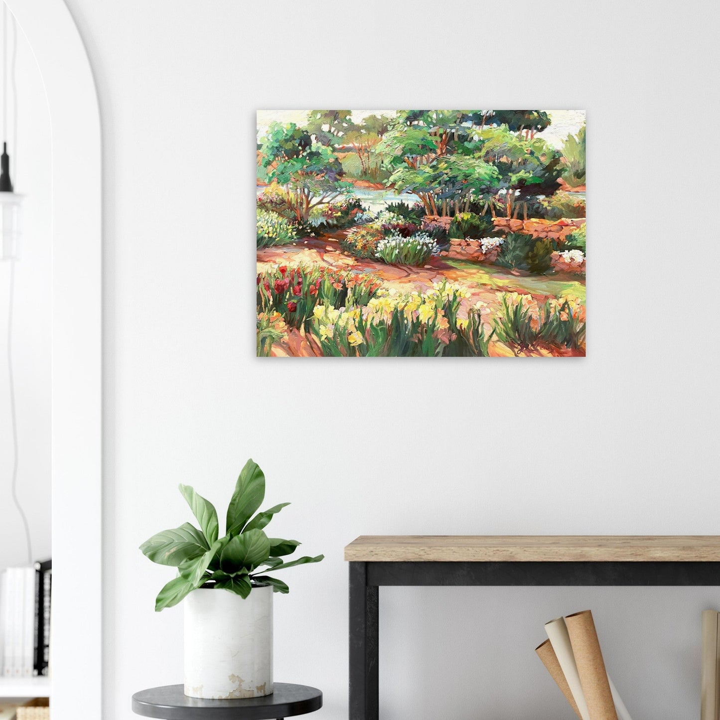 'Garden Serenity' Floral I 24x32 Museum-Quality Matte Paper Poster | Original Artwork by American Artist Barbara Cleary