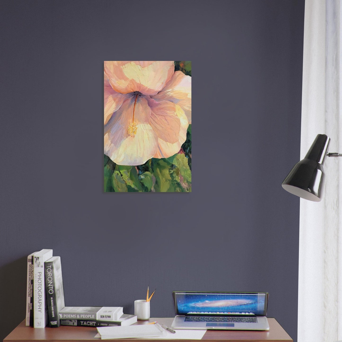 'Hibiscus' Floral I 16x24 Museum-Quality Matte Paper Poster | Original Artwork by American Artist Barbara Cleary